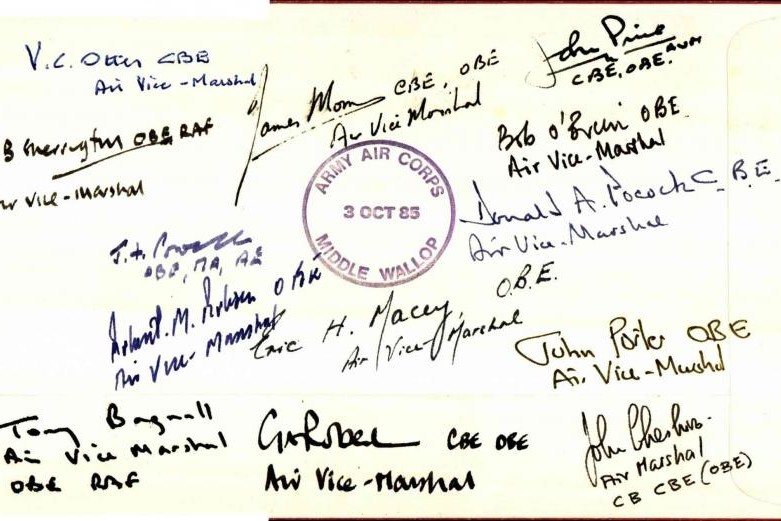 Order of the British Empire OBE cover Signed 13 AVMs
