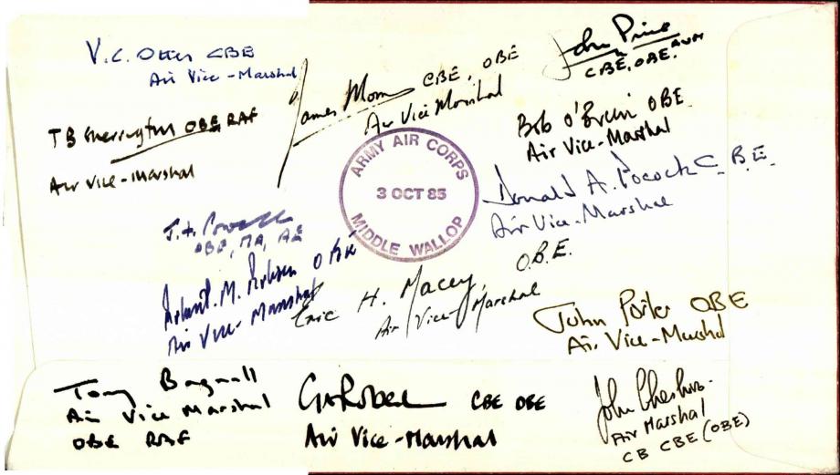 Order of the British Empire OBE cover Signed 13 AVMs