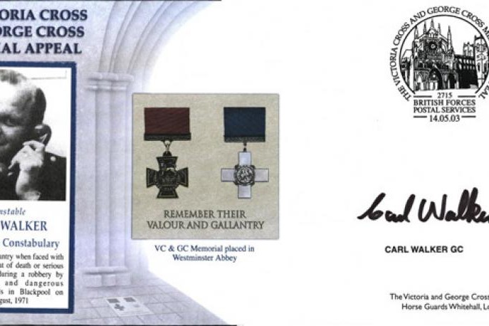 George Cross Cover Signed Carl Walker GC