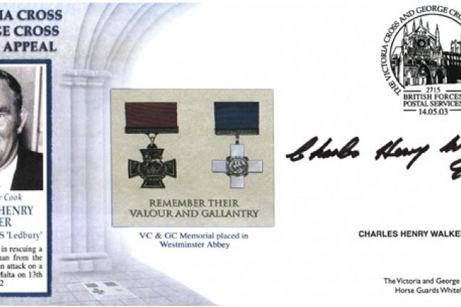 George Cross cover Signed C H Walker GC Malta