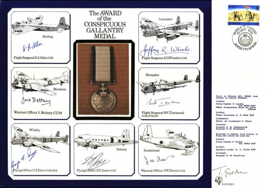 Conspicuous Gallantry Medal, Large signed cover