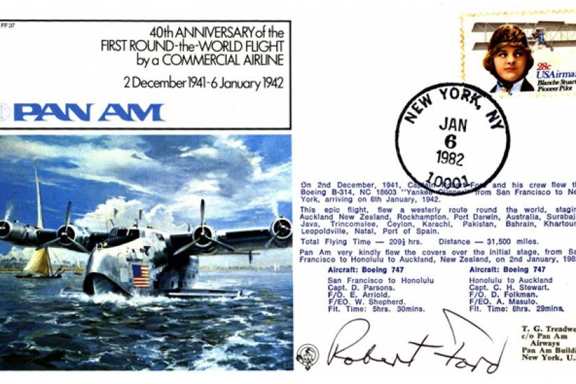 First round-the-world flight by a commercial airline cover