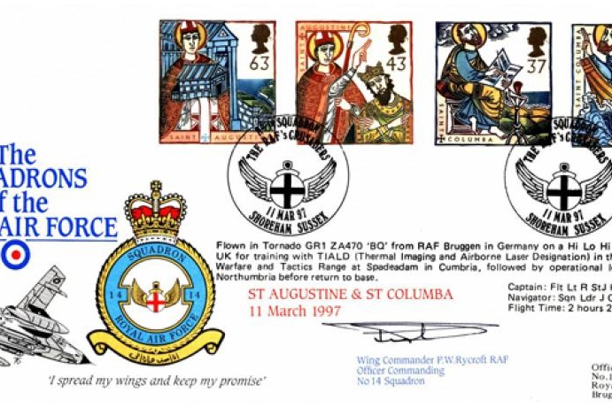 14 Squadron FDC Signed by WC P W Rycroft the OC of 14 Squadron
