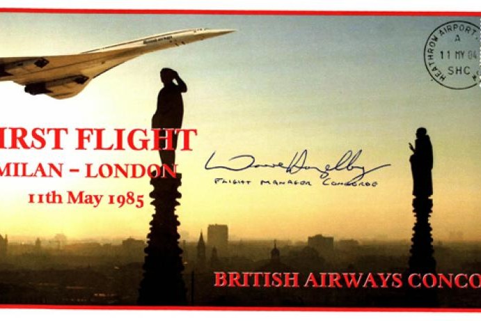 Concorde cover Milan-London Sgd Warren Hazelby