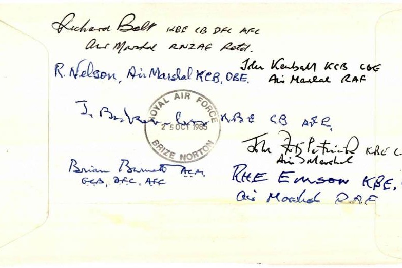 Order of the Bath cover Pilot signed by 7 RAF holders