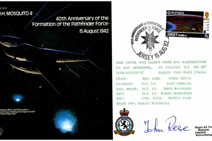 D.H Mosquito 4 cover Signed pilot Sq L John Reeve