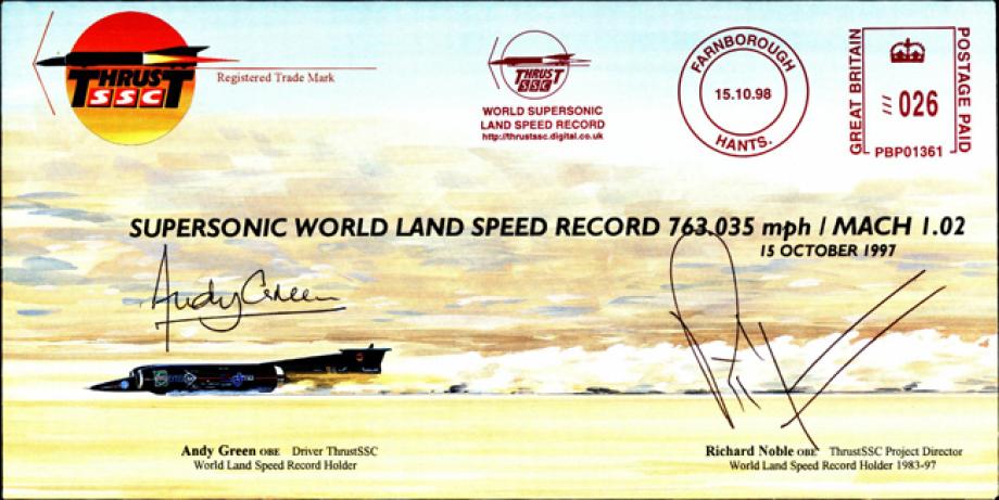 Supersonic World Land Speed Record 1997 Cover Signed A Green And R Noble