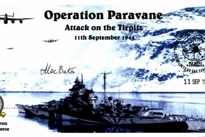 Dambusters 617 Squadron Cover Signed Alec Bates Tirpitz Paravane