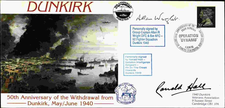 Dunkirk cover Sgd BoB pilot A R Wright and R Hall