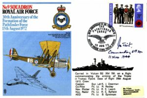 No 9 Squadron cover Signed by J Tait the CO of 617 Squadron