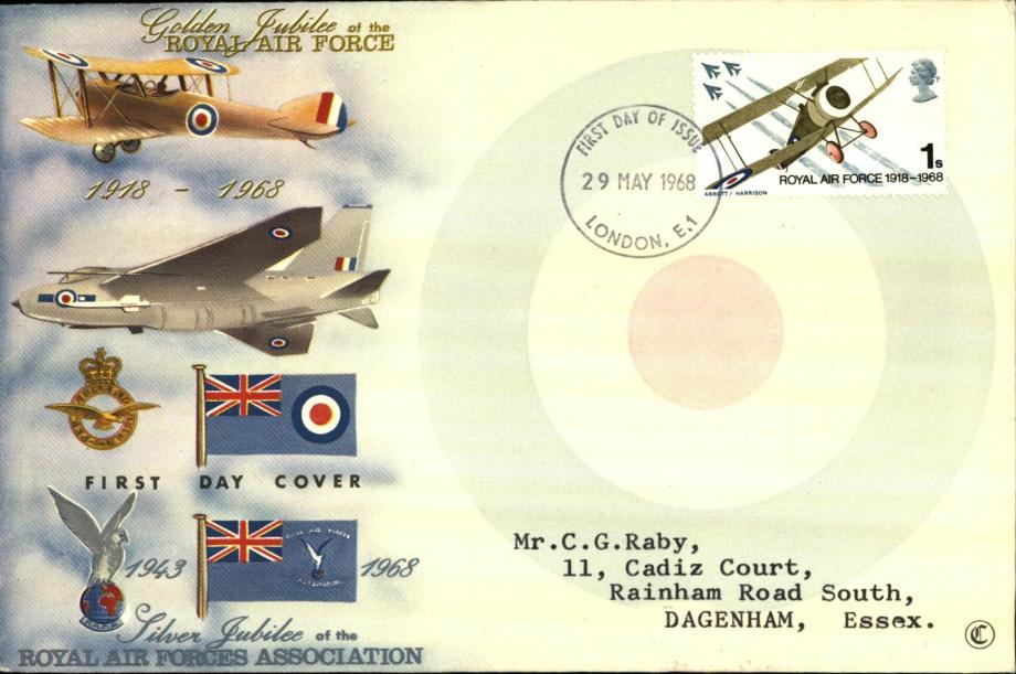 Golden Jubilee of the Royal Air Force FDC London postmark