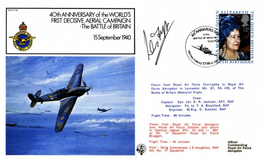 Battle of Britain Cover Signed by D Fopp 17 Squadron