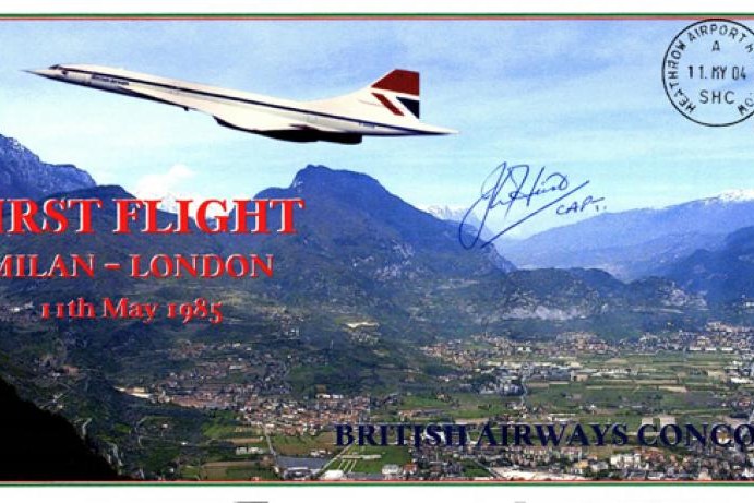 Concorde cover Milan-London Sgd John Hirst