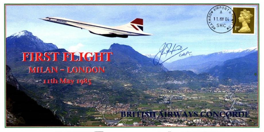 Concorde cover Milan-London Sgd John Hirst