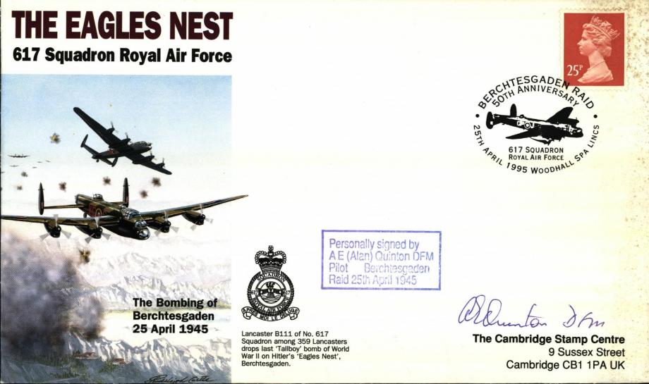 Dambusters 617 Squadron Cover Signed Alan Quinton Eagles Nest