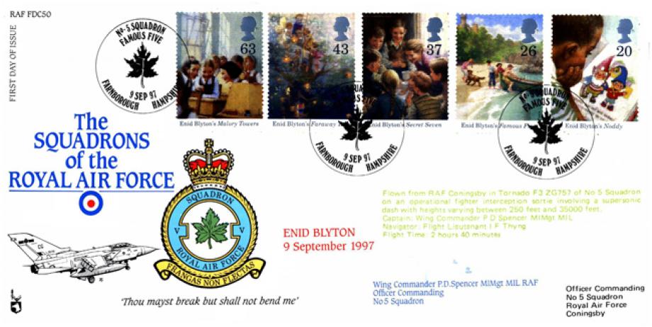 V Squadron FDC Signed by WC P D Spencer the OC of 5 Squadron