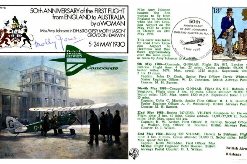 First female flight to Australia cover Sgd Molly Jones