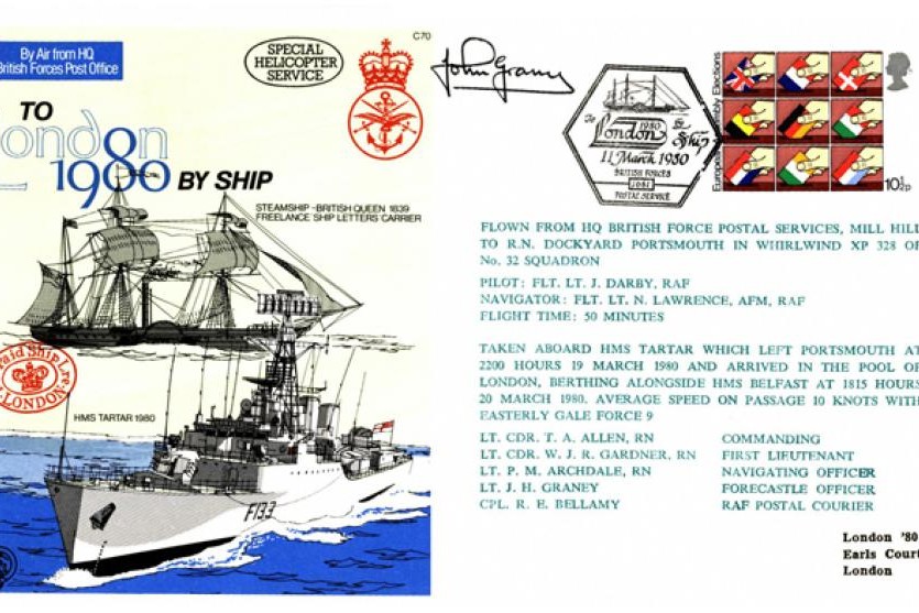 To London by Ship 1980 cover Sgd crew