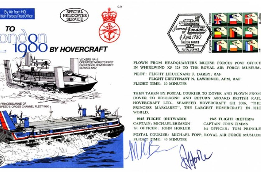 To London by Hovercraft 1980 cover Sgd crew