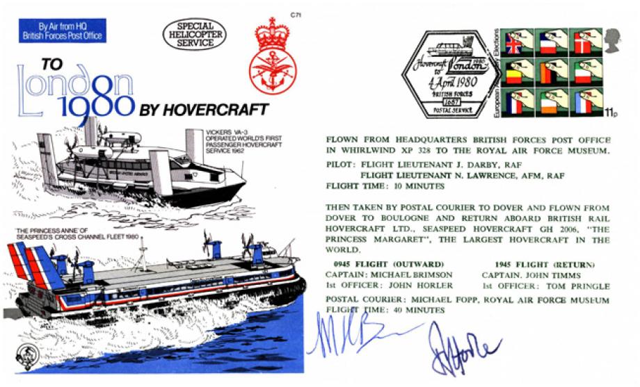 To London by Hovercraft 1980 cover Sgd crew