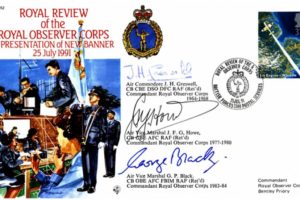 Royal Observer Corps cover Signed by 3 Commandants