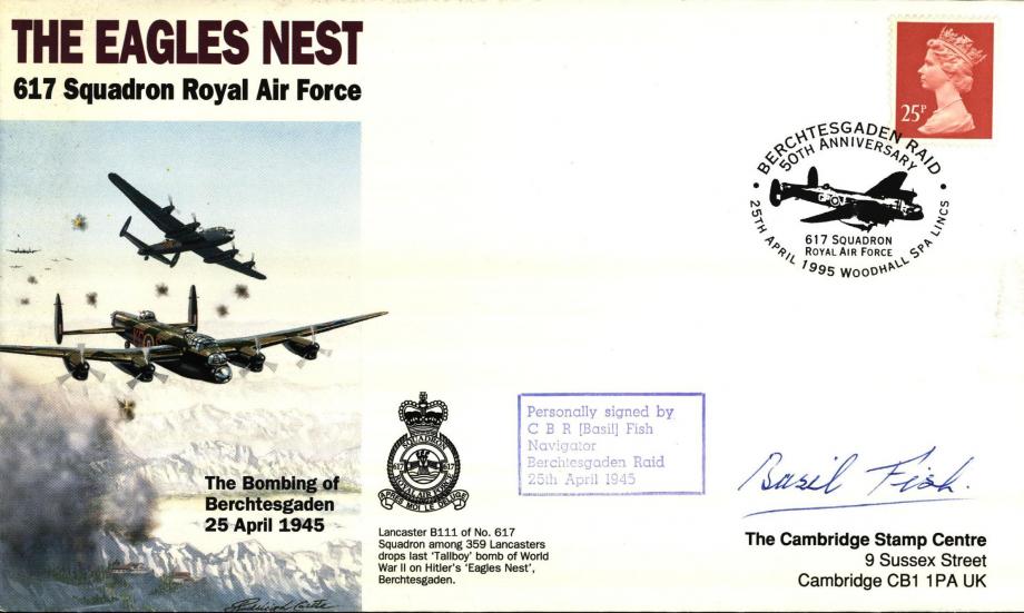 Dambusters 617 Squadron Cover Signed Basil Fish Eagles Nest