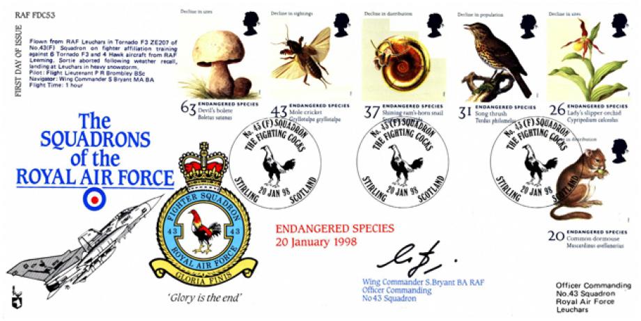 43 Squadron FDC Signed by WC S Bryant the OC of 43 Squadron