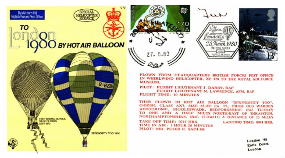 To London by Hot Air Balloon 1980 cover Sgd Innocenti