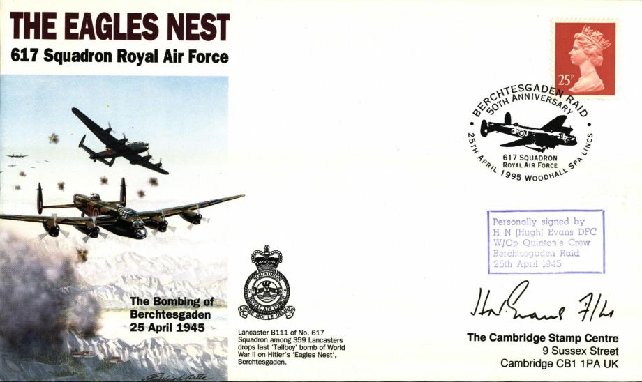 Dambusters 617 Squadron Cover Signed Hugh Evans Eagles Nest