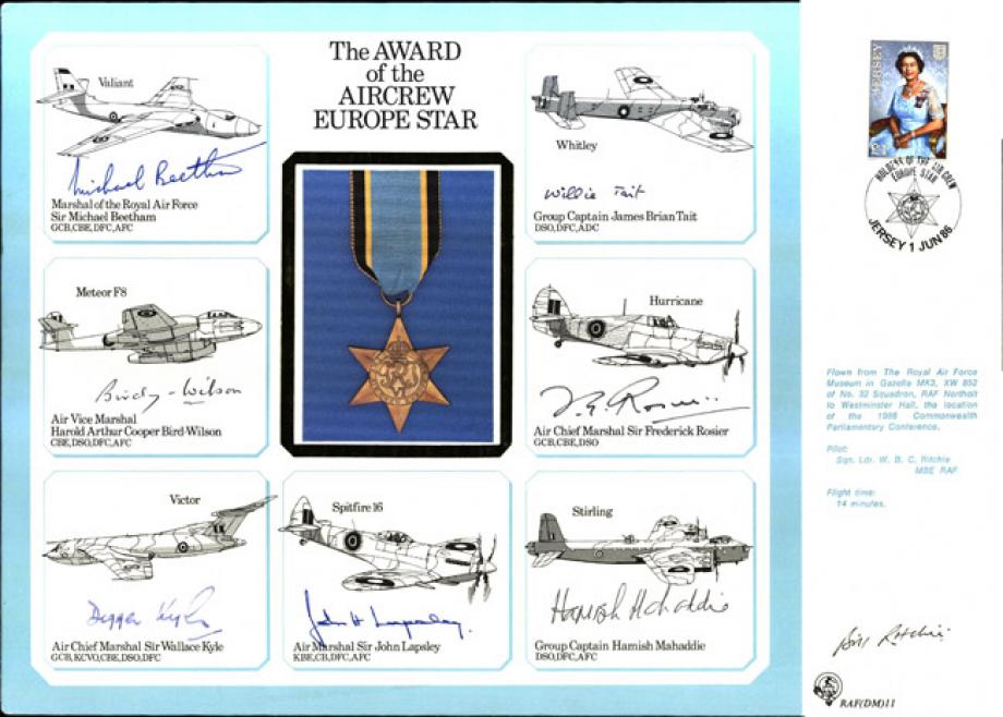 Aircrew Europe Star, Large signed cover