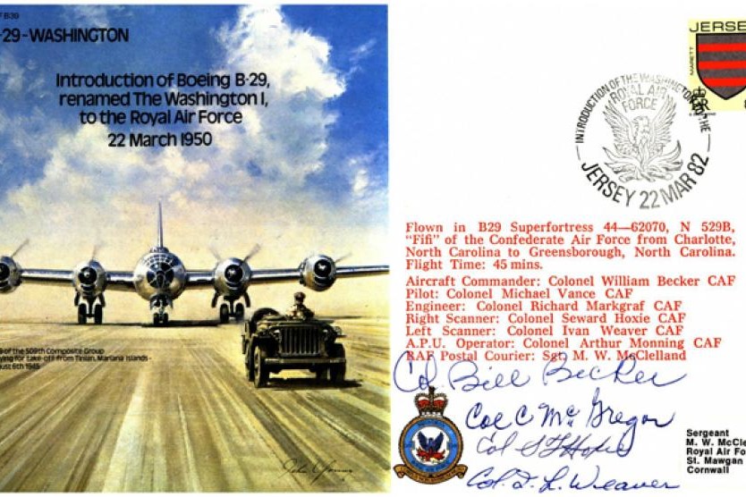 B29 Washington cover Crew signed