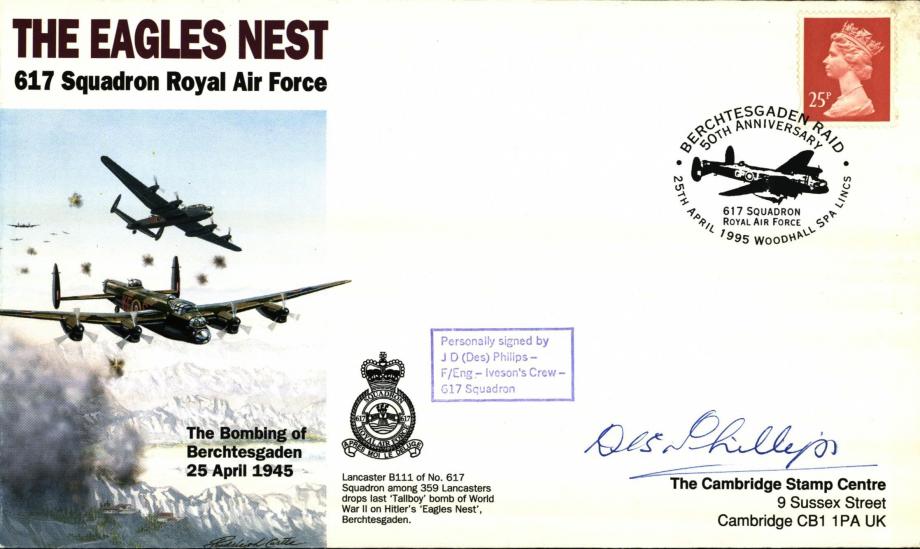 Dambusters 617 Squadron Cover Signed Des Phillips Eagles Nest