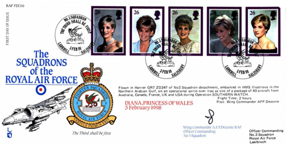 3 Squadron FDC Signed by WC A F P Dezonie the OC of 3 Squadron