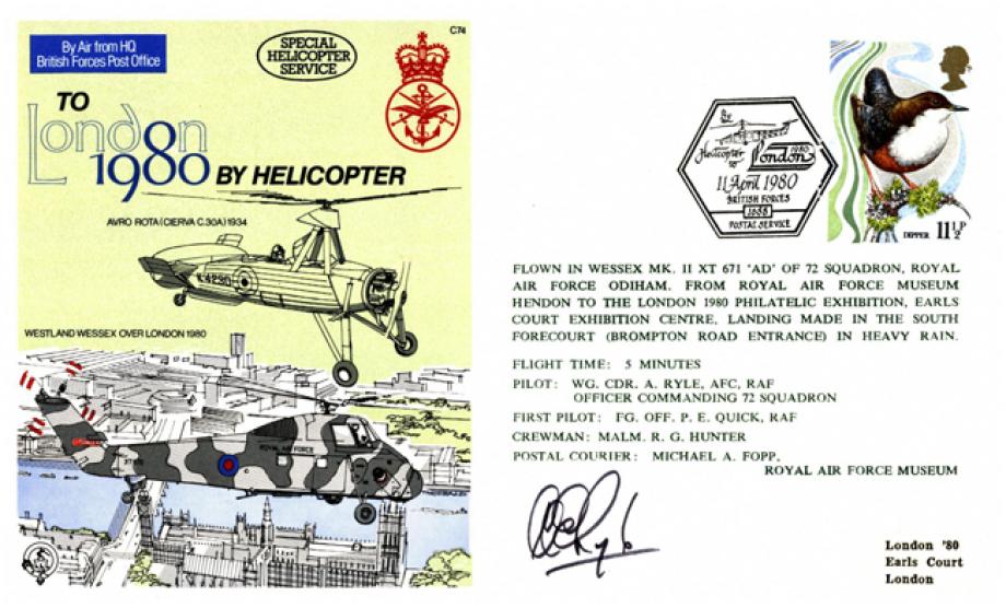 To London by Helicopter 1980 cover Sgd Ryle