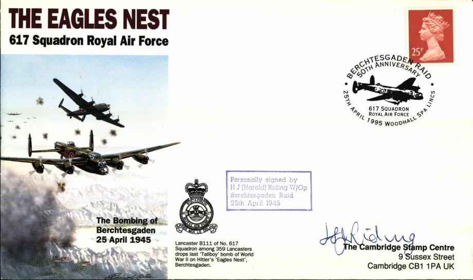 Dambusters 617 Squadron Cover Signed Harold Riding Eagles Nest