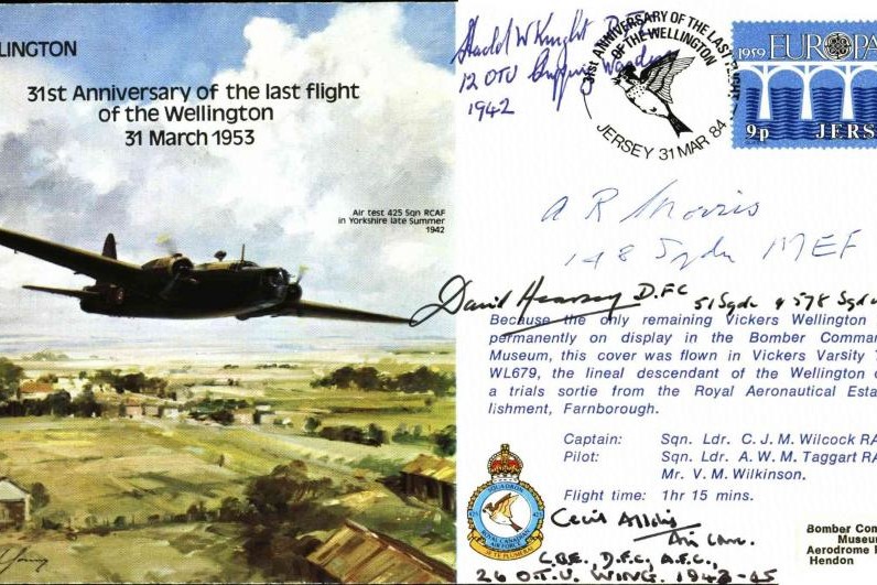 Wellington cover Signed 8 WW2 airmen