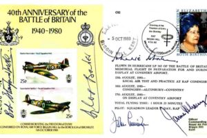 Battle of Britain 40th Anniversary 1980 cover Sgd 5 WW2 Heroes