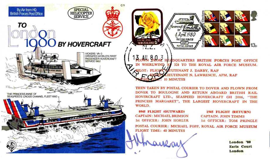 To London by Hovercraft 1980 cover Sgd Mackay