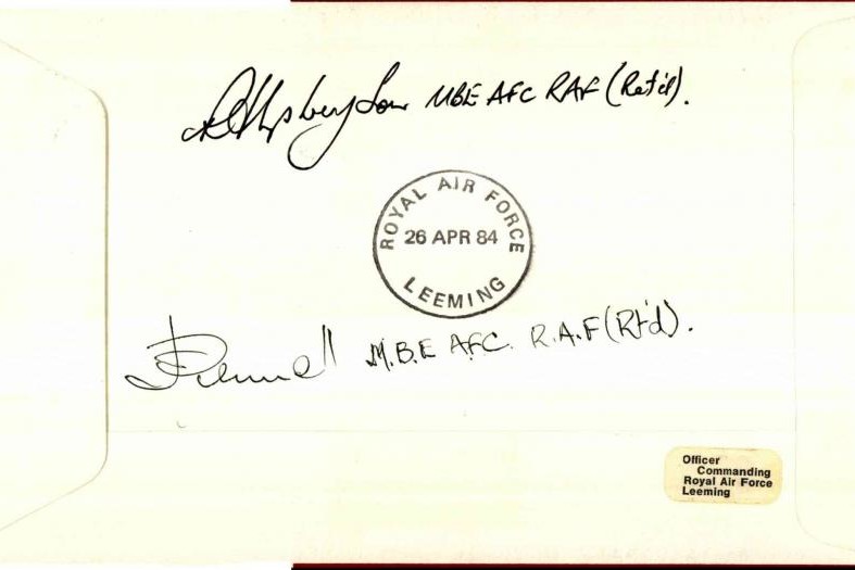 Air Force Cross cover. Signed B A D M McDonald and 2 holders
