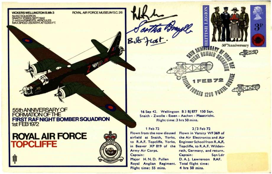 First RAF Night Bomber Squadron cover Sgd Randle and Burton Brazill and Frost