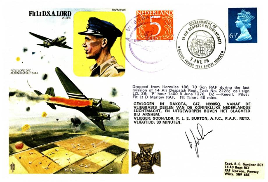 Flt Lt D.S.A Lord cover Pilot signed