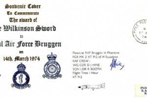 Award of the Wilkinson Sword to RAF Bruggen cover Sgd D J Hine