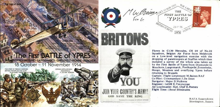 First Battle of Ypres cover Sgd M Baines