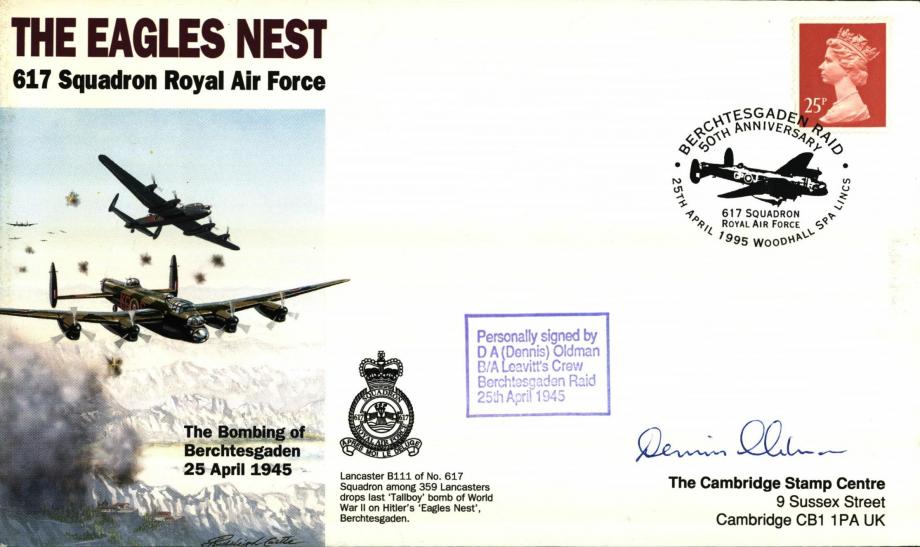 Dambusters 617 Squadron Cover Signed Denis Oldman Eagles Nest