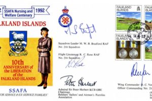 Falklands cover Sgd Vass of 216 Sq and Sir P Herbert