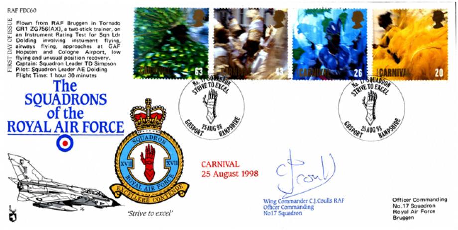 XV11 Squadron FDC Signed by WC C J Coulls the OC of 17 Squadron