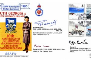 Falklands Cover 30 Sqdn Sgd Lord Bramall Inge and Guthrie
