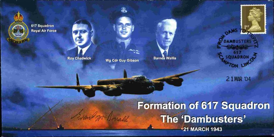 Dambusters 617 Squadron Cover Signed Grant McDonald Dams Raid