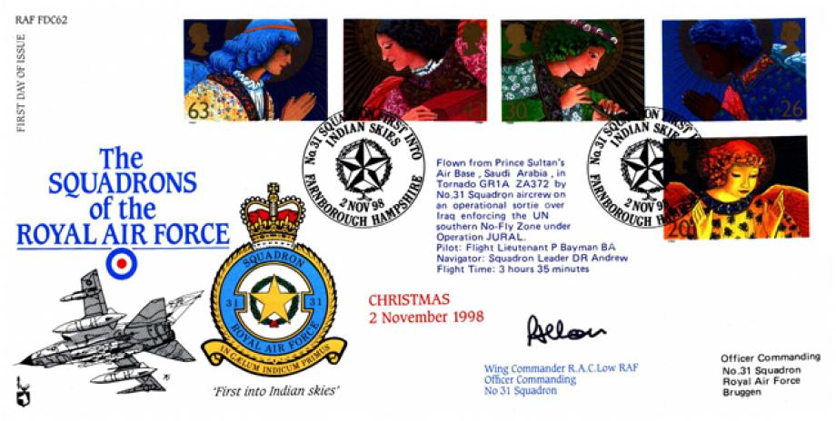 31 Squadron FDC Signed by WC R A C Low the OC of 31 Squadron