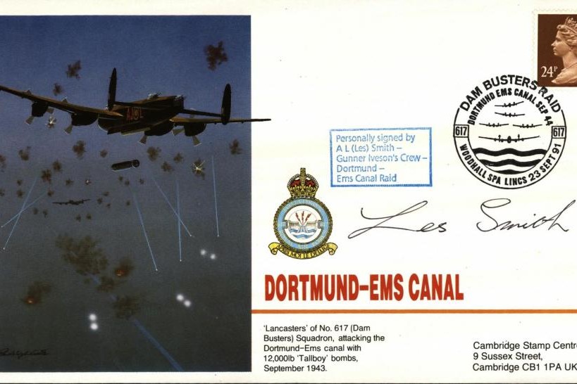 Dambusters 617 Squadron Cover Signed Les Smith Dortmund-Ems Canal